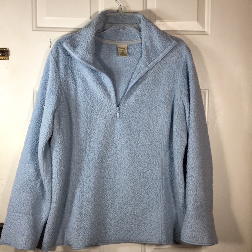 L L Bean Pullover Fleece large light blue